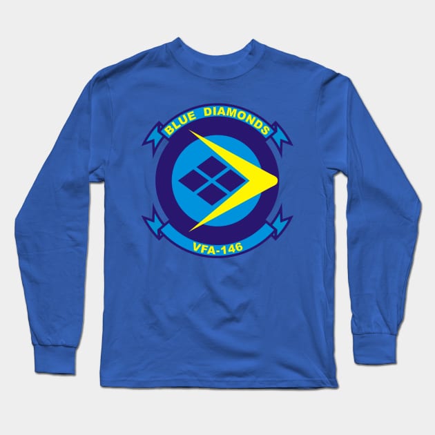 VFA146 Blue Diamonds Long Sleeve T-Shirt by MBK